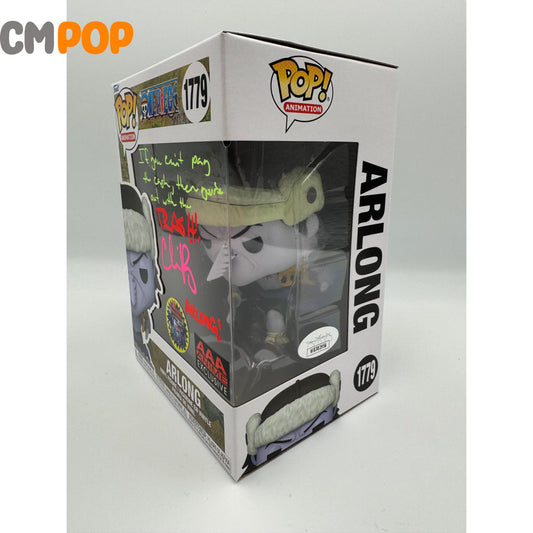 Arlong - #1779 Funko Pop! Animation One Piece Aaa Anime Exclusive Signed By Chris Rager Certified
