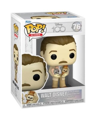 Funko Icons: Disney 100 - Walt Disney With Dumbo & Timothy - #76- Funko POP!