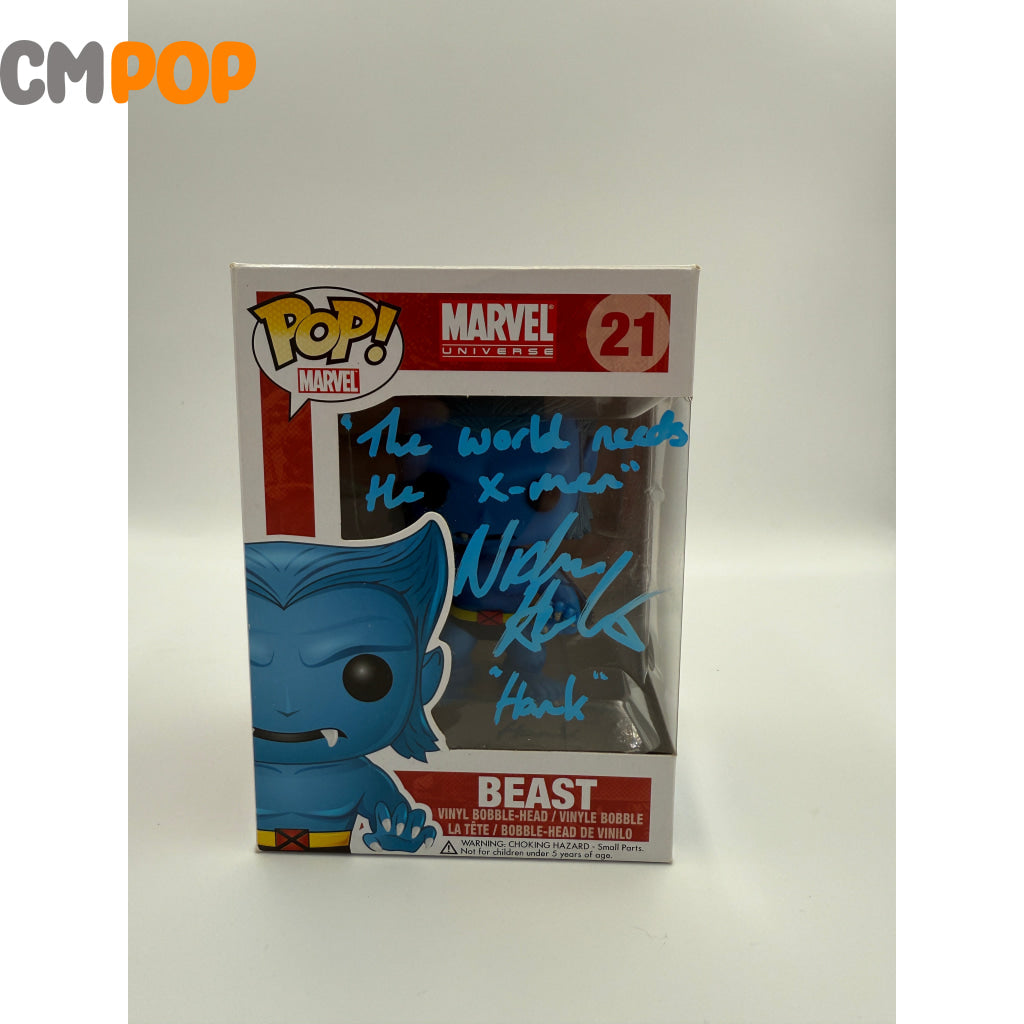 Beast - #21 - Funko Pop! - Marvel - Marvel Universe - Signed by Nicholas Hoult - Certified Pop! Funko Pop