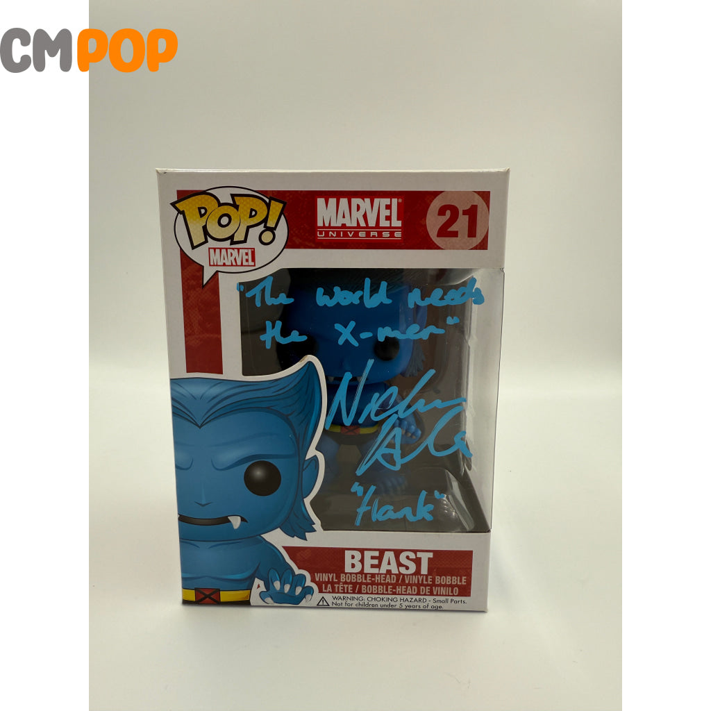 Beast - #21 - Funko Pop! - Marvel - Marvel Universe - Signed by Nicholas Hoult - Certified Pop! Funko Pop