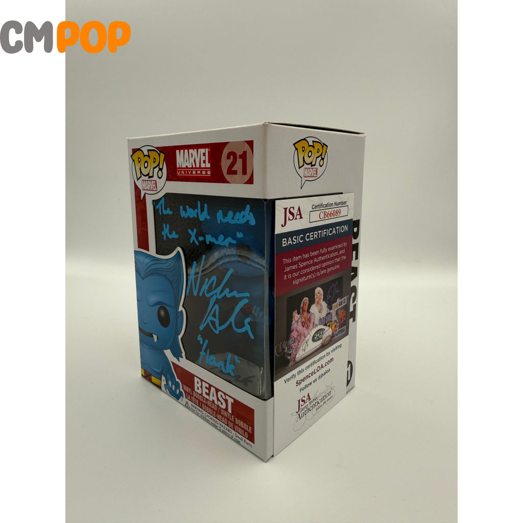 Beast - #21 - Funko Pop! - Marvel - Marvel Universe - Signed by Nicholas Hoult - Certified Pop! Funko Pop