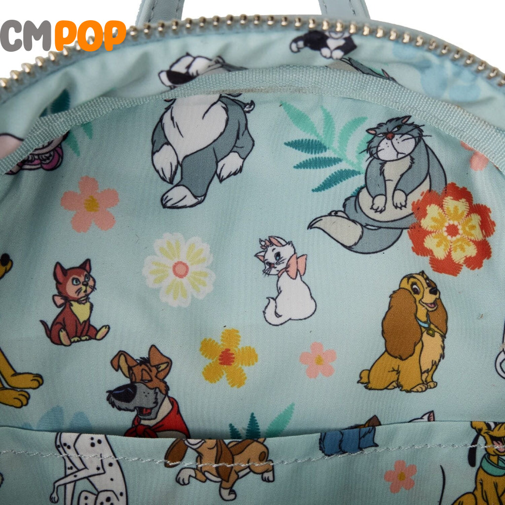 Disney dogs & cats faux denim fringe mini backpack - Loungefly Loungefly