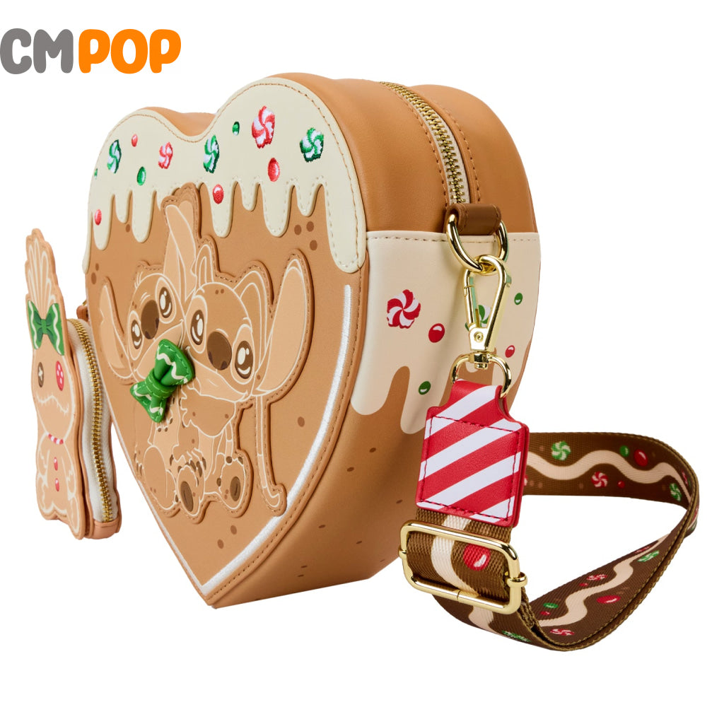 Disney Lilo And Stitch Angel Gingerbread Heart Crossbody Bag - Loungefly