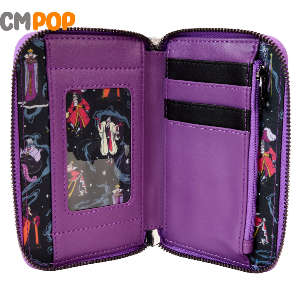 Disney Villains Aop Iridescent Zip Around Wallet - Loungefly