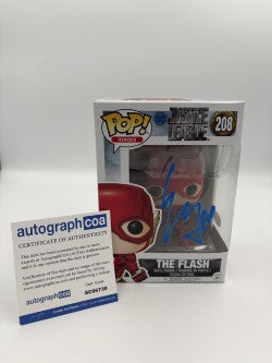 The Flash  - #208 - Funko Pop! - Justice League - DC - Signed By Ezra Miller - Certified Autographcoa