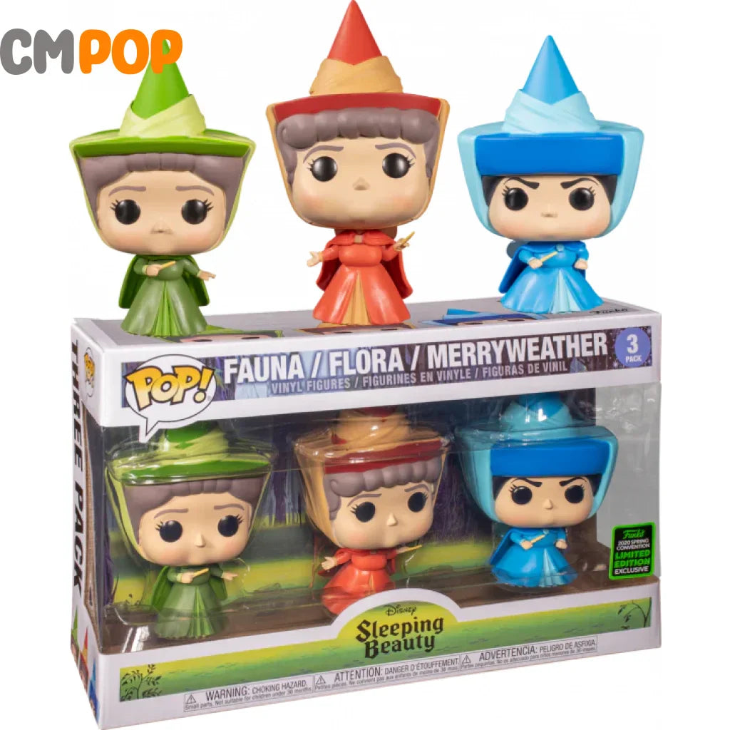 Flora And Merryweather - 3 Pack Funko Pop! Disney Sleeping Beauty 2020 Spring Convention Limited