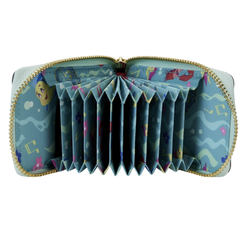 The Little Mermaid 35th Anniversary Life Is The Bubbles Accordion Zip Around Wallet - Loungefly