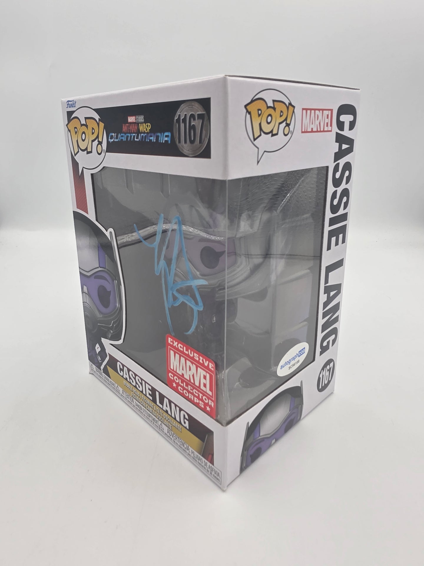 Cassie Lang  - #1167 - Funko Pop! - Marvel - Ant-Man Wasp - MCC Exclusive -Signed By Kathryn Newton - Autographcoa Certified Funko Pop! - Styles may vary*