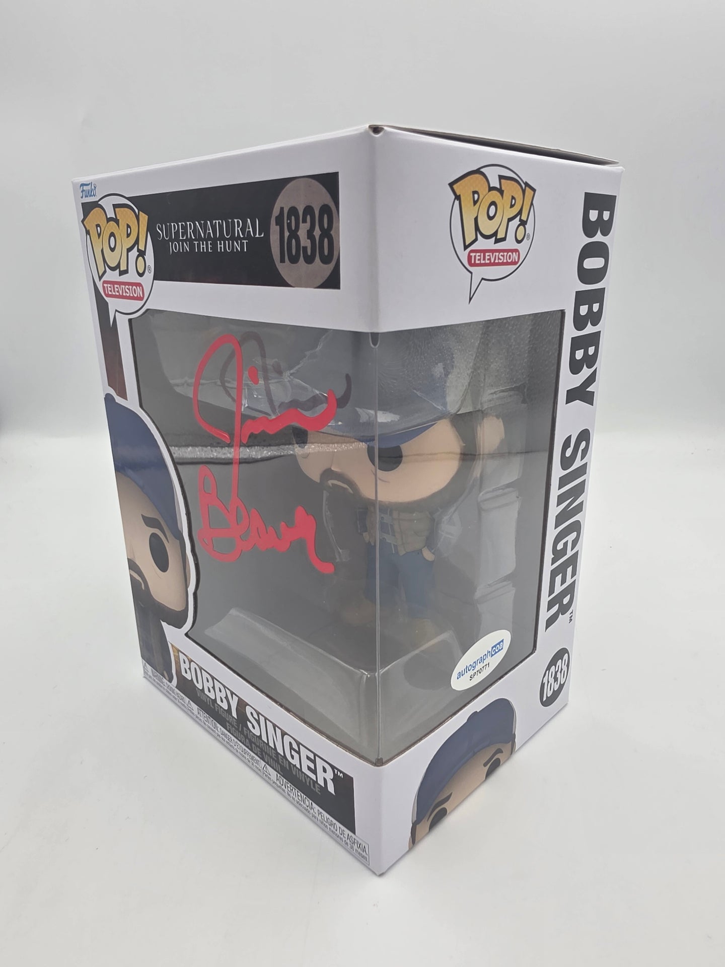 Bobby Singer  - #1838  - Funko Pop! - Television - Supernatural Join the Hunt - Signed By Jim Beaver - Autographcoa Certified