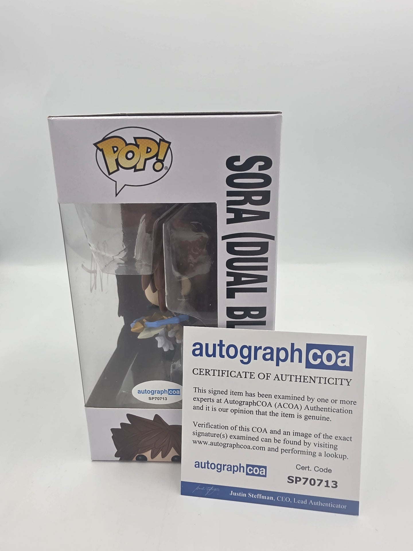 Sora (Dual Blasters)  - #492 - Funko Pop! -  Disney - Kingdom Hearts - Signed By Joel Osment - Autographcoa Certified