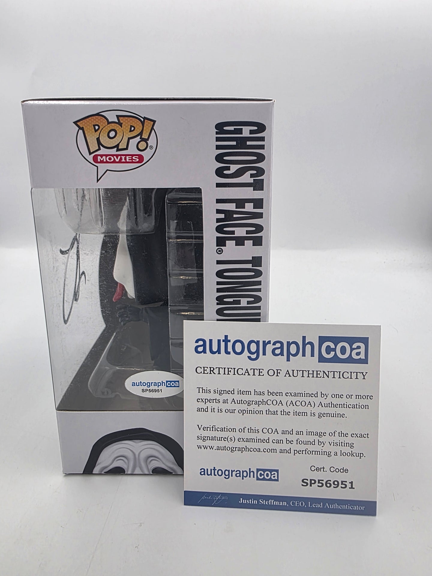 Ghost Face With Tongue - #2035 - Funko POP! Collectible Figure - Signed By Jack Quaid - Autographcoa Certificated