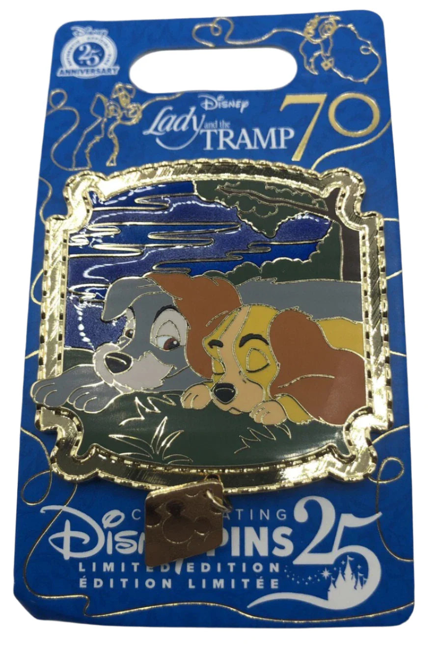 Disney Parks Pin 2025 70th Anniversary Lady & The Tramp  -  Pin - Disney  Pins