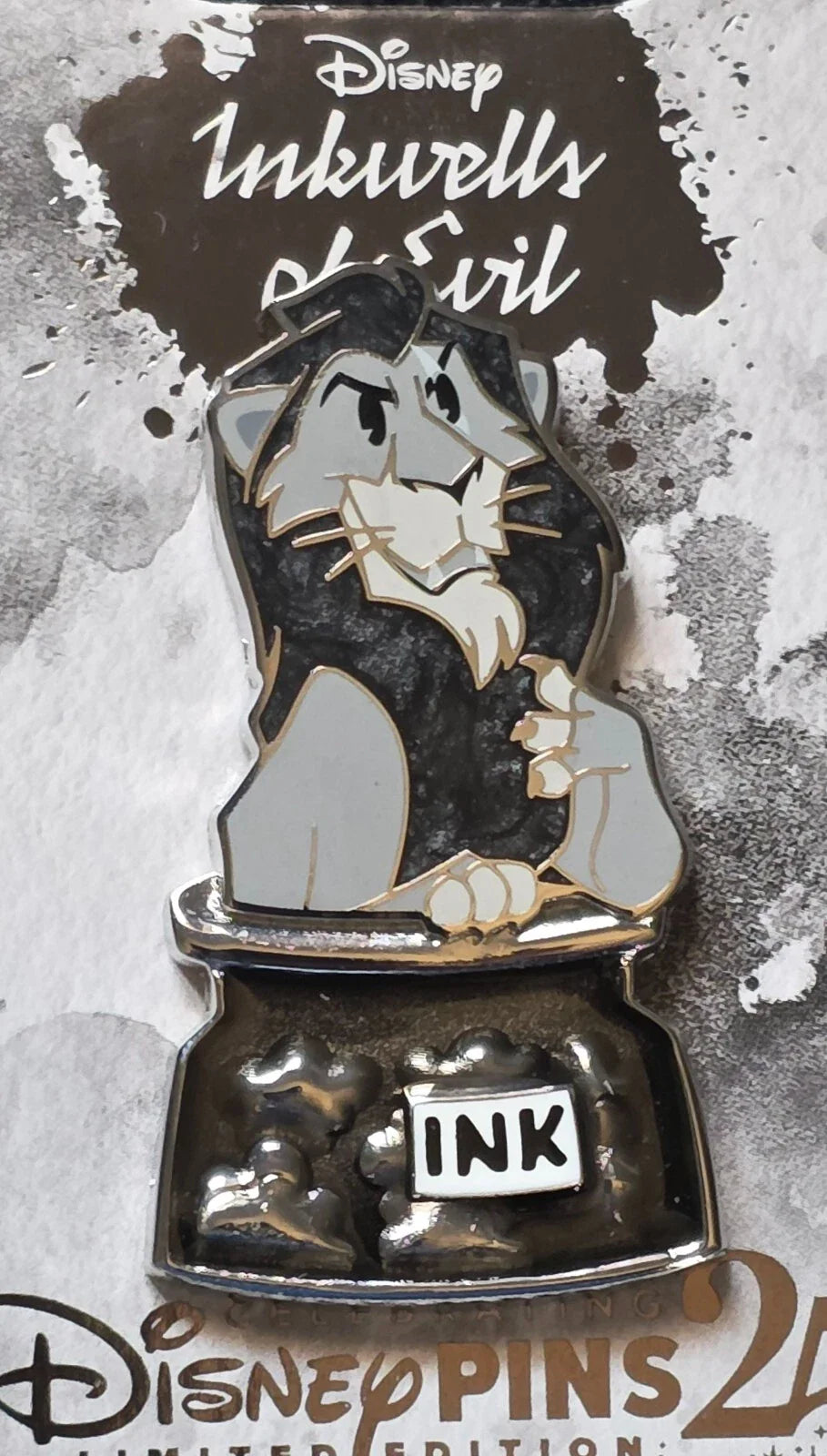 Disney Inkwells of Evil Scar Lion King -  25th Anniversary - Disney Pins - Limited Edition