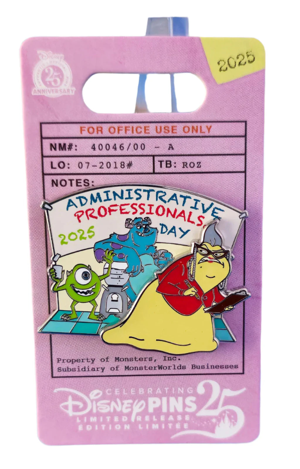 Disney Parks Pin - Administrative Professionals Day 2025 Monsters Inc -  Pin - Disney  Pins