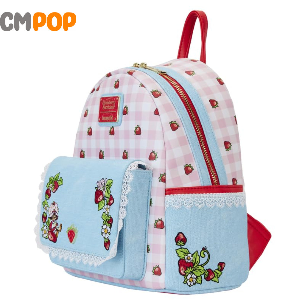 Strawberry Shortcake Denim Pocket Mini Backback - Backpack Loungefly