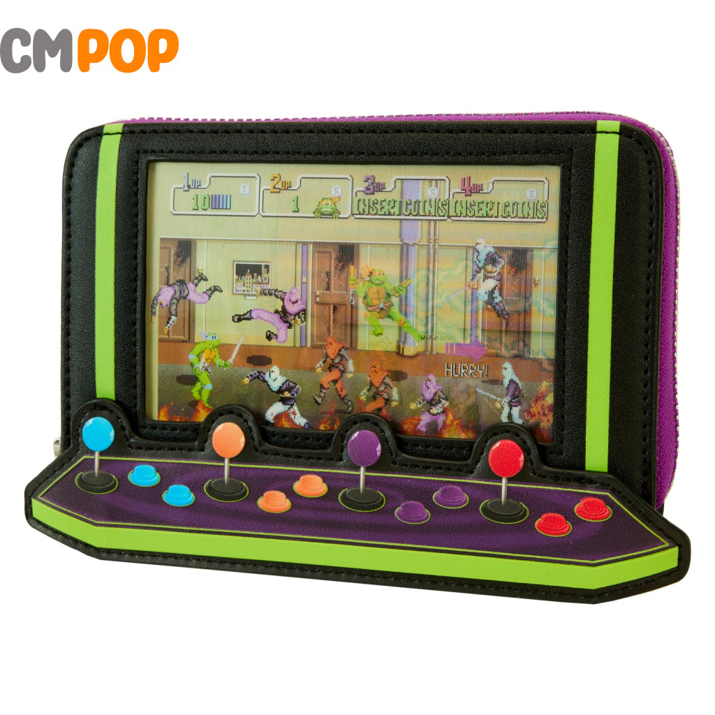 Teenage Mutant Ninja Turtles 40Th Anniversary Vintage Arcade Zip Around Wallet - Tmnt Loungefly