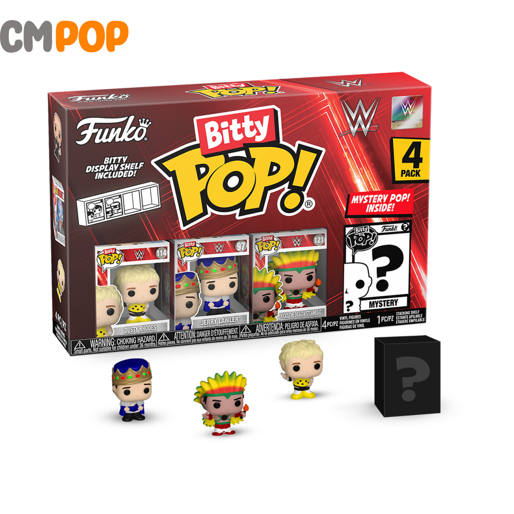 Wwe Dusty Rhodes / Jerry Lawler Ricky The Dragon Steamboat - Bitty Pop 4 Pack Pop! Funko